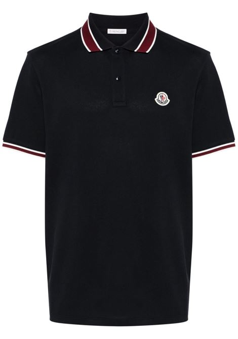 Blue logo-patch polo shirt Moncler - men MONCLER | Polo | 8A0001889A1677X