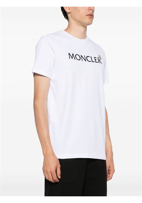 T-shirt con logo in bianco di Moncler - uomo MONCLER | 8C000248390T001