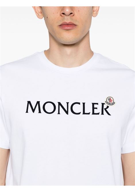 White flocked-logo t-shirt Moncler - men MONCLER | 8C000248390T001