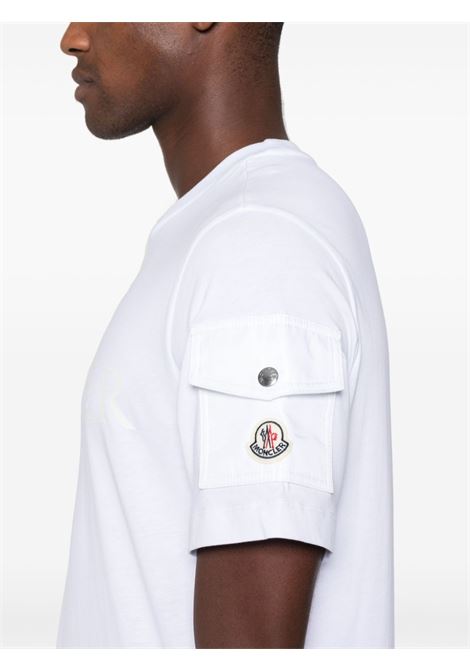 T-shirt con logo in bianco Moncler - uomo MONCLER | 8C000548390T001