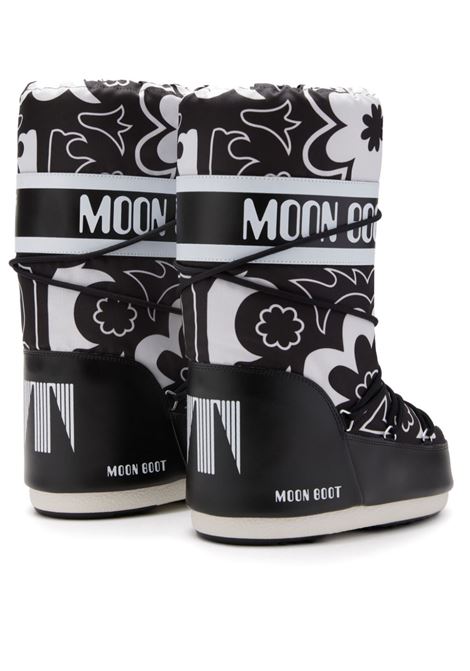 Stivali Icon Flower in bianco e nero Moon Boot - unisex MOON BOOT | 80D1402940NA02