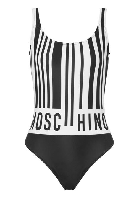 Black and white barcode-print swimsuit Moschino - women MOSCHINO | Swimwear | 420155761001