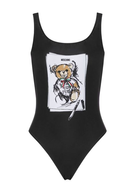 Black Teddy Bear-print swimsuit Moschino - women