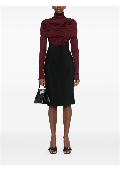 Black buckled tailored skirt Mugler - women MUGLER | 24F1JU05421821999