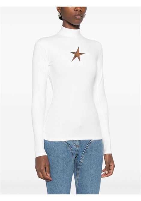 Off white star long-sleeved top Mugler - women  MUGLER | 24F1TO07258591003