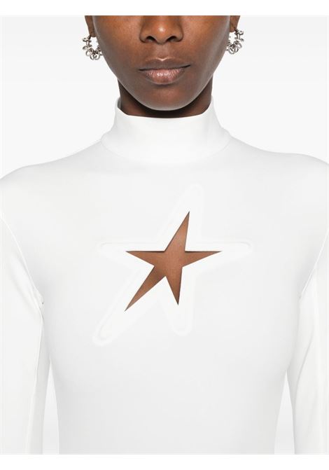 Off white star long-sleeved top Mugler - women  MUGLER | 24F1TO07258591003