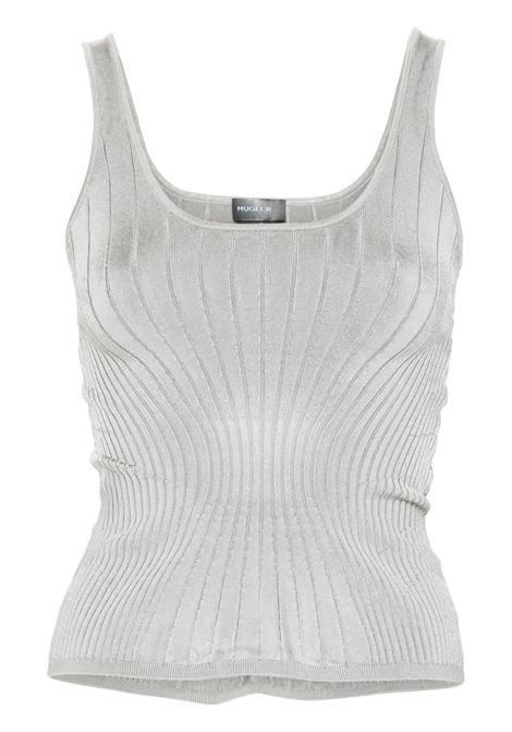 Canotta in maglia a coste in grigio Mugler - donna MUGLER | Top | 24F2TO071711168026