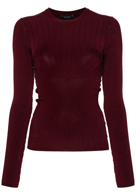 Burgundy knitted long-sleeved top Mugler - women MUGLER | 24F2TO071911163054