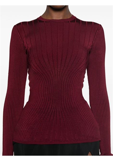 Burgundy knitted long-sleeved top Mugler - women MUGLER | 24F2TO071911163054