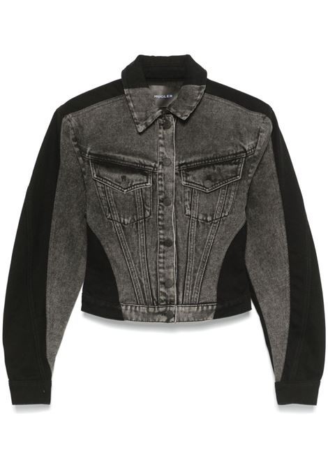 Washed black , black two-tone denim jacket Mugler - women MUGLER | 24F6VE0414211W9999