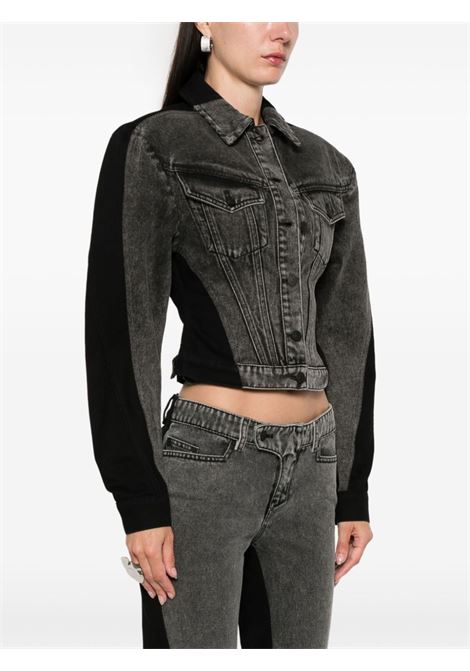 Washed black , black two-tone denim jacket Mugler - women MUGLER | 24F6VE0414211W9999