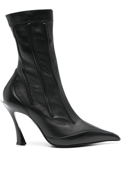 Black 95mm seam-detail boots Mugler - women  MUGLER | Ankle-Boots | MUWFW2425SC025TL001