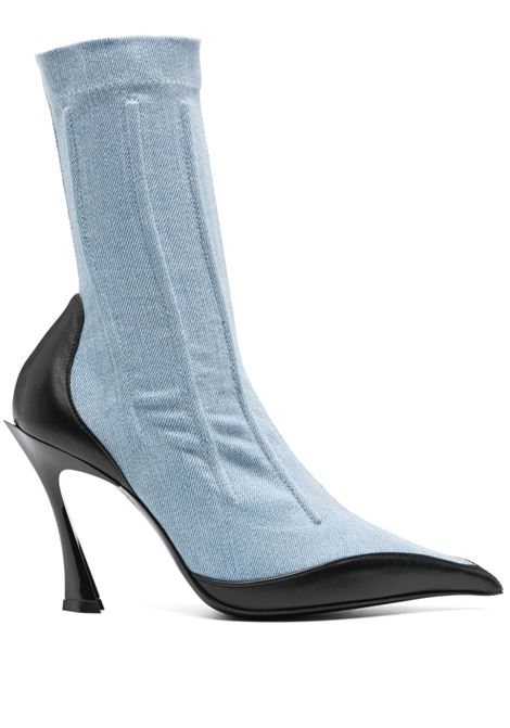 Stivaletti denim 95mm in azzurro Mugler - donna MUGLER | Stivaletti | MUWFW2425SC025TX041