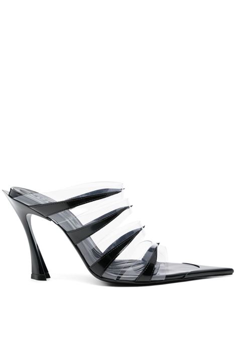 Black 95mm Plexi mules Mugler - women MUGLER | MUWFW2425SC027TP057