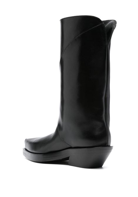 Black logo-lettering boots Mugler - women  MUGLER | MUWFW2425SC059TL001