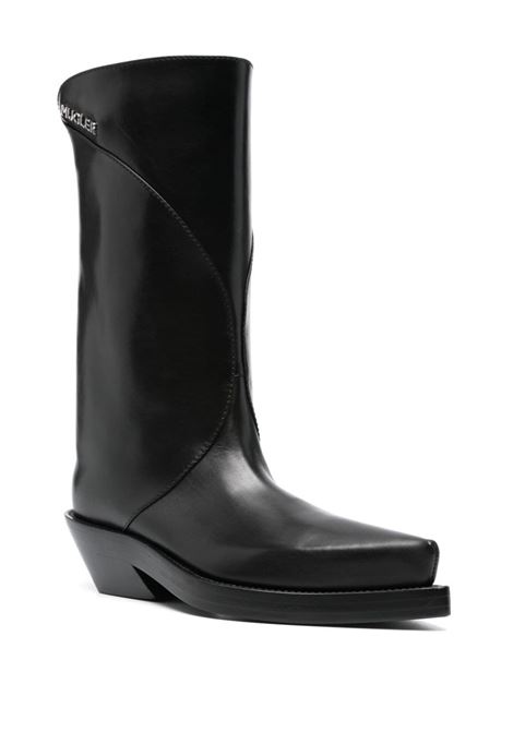 Black logo-lettering boots Mugler - women  MUGLER | MUWFW2425SC059TL001