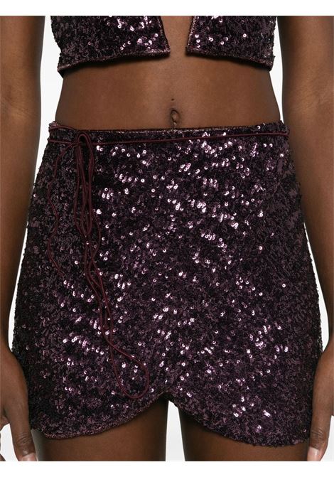 Purple sequinned wrap mini skirt Os?ree - women OSÉREE | APS904PLM