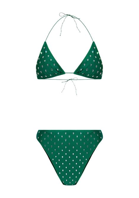 Green rhinestone-embellished high-waisted bikini Os?ree - women OSÉREE | GMF246GRN
