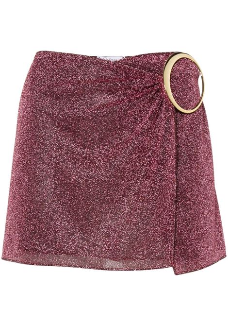 Purple ring-embellished lurex mini skirt Os?ree - women