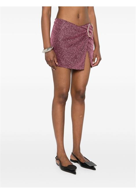 Purple ring-embellished lurex mini skirt Os?ree - women OSÉREE | LCF246AUBRGN