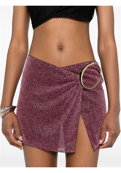 Purple ring-embellished lurex mini skirt Os?ree - women OSÉREE | LCF246AUBRGN