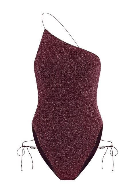 Purple asymmetric side tie-fastening swimsuit Os?ree - women OSÉREE | LIF246AUBRGN