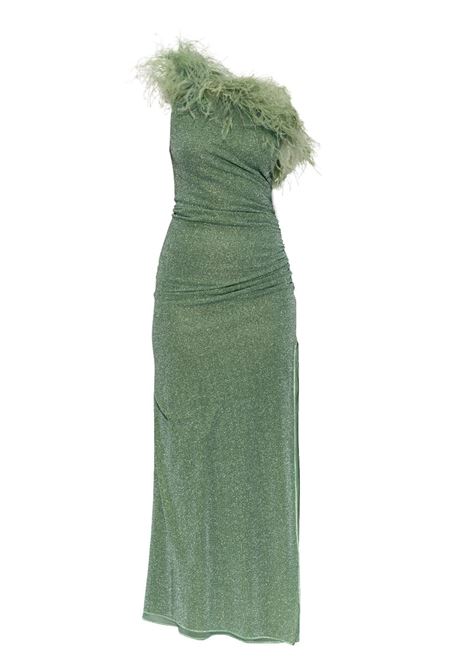 Green feather-trimmed gown Os?ree - women OSÉREE | Dresses | LSF246AQU