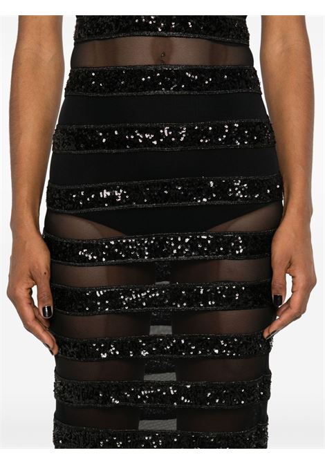 Black sequin-embellished striped maxi dress Oseree - women OSÉREE | PDF246BLK