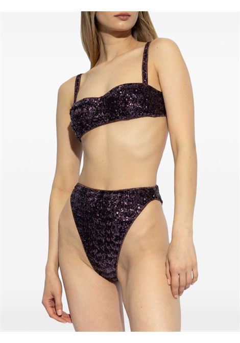 Purple sequin-embellished high-waisted bikini Oseree - women  OSÉREE | PEF246PLM