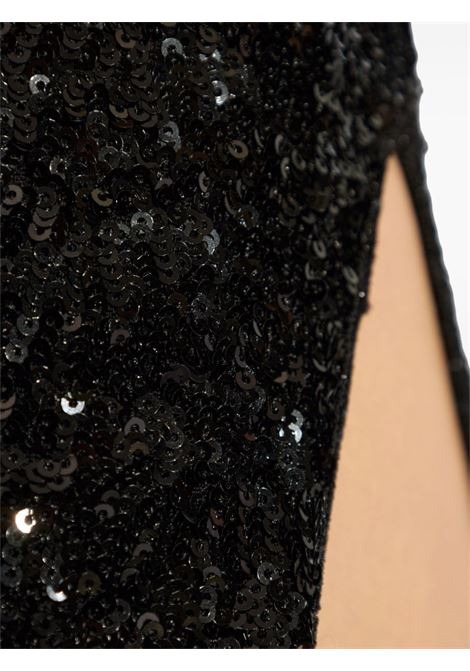 Black high-waisted sequin-embellished midi skirt Os?ree - women OSÉREE | PRF246BLK