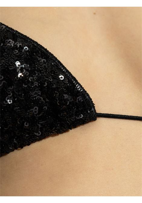 Bikini a triangolo con coppa e paillettes in bianco e nero di Oséree - donna OSÉREE | PTF213BLKWHT