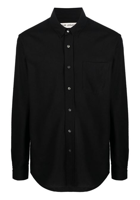 Black long-sleeve shirt OUR LEGACY - men OUR LEGACY | COCSBSBLK