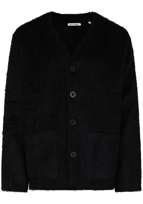 Cardigan con scollo a V in nero Our Legacy - uomo