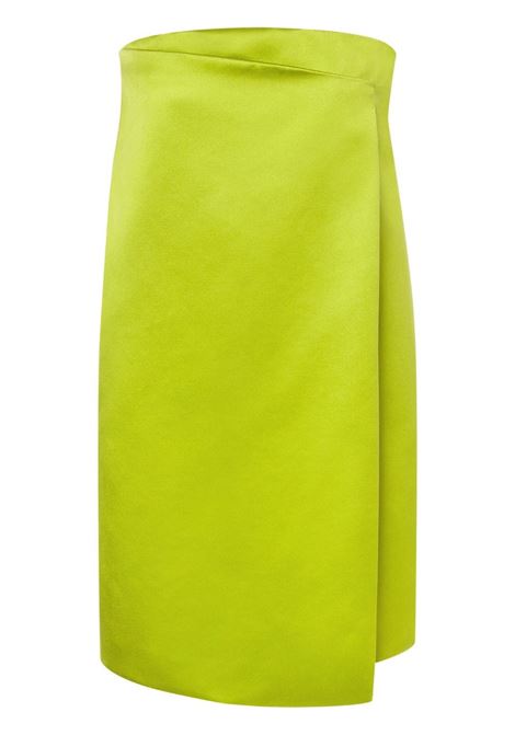 Lime green satin wrap mini dress Philosophy di Lorenzo Serafini - women PHILOSOPHY DI LORENZO SERAFINI | Dresses | 042071350415