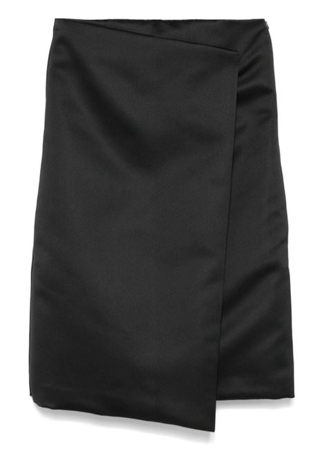 Black satin wrap mini dress Philosophy di Lorenzo Serafini - women