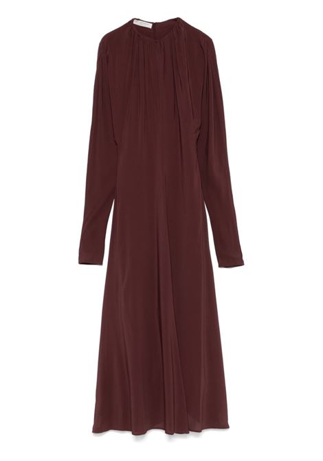 Burgundy pleat-detail midi dress Philosophy di Lorenzo Serafini - women PHILOSOPHY DI LORENZO SERAFINI | Dresses | 042171190106