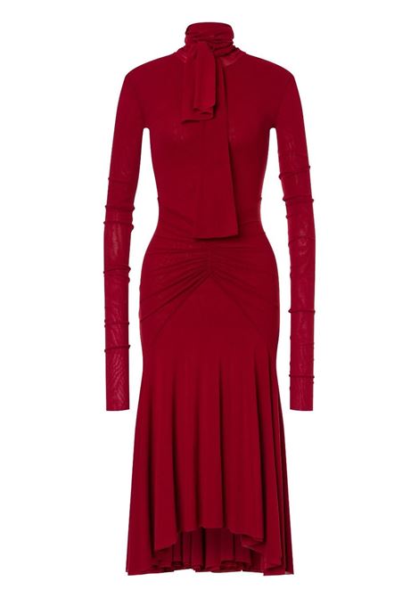 Cherry red drape-detail dress Philosophy di Lorenzo Serafini - women