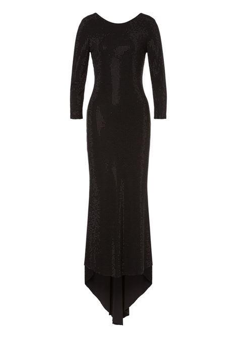 Abito maxi con cristalli in nero Philosophy di Lorenzo Serafini - donna