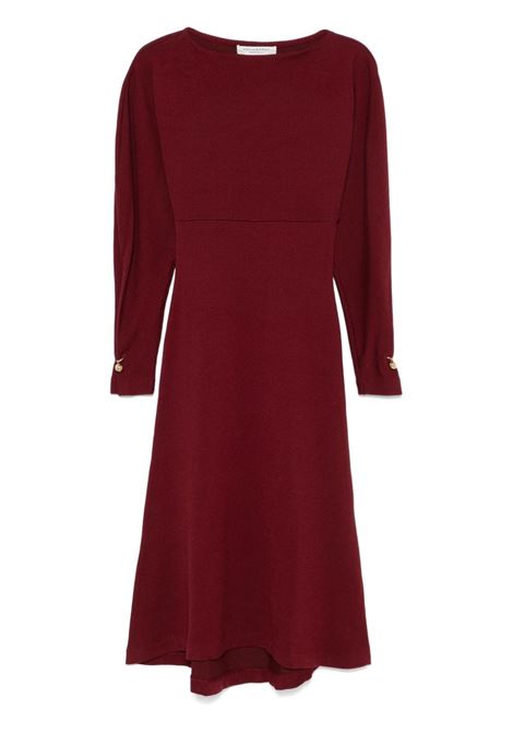 Burgundy fine-knit midi dress Philosophy di Lorenzo Serafini - women PHILOSOPHY DI LORENZO SERAFINI | Dresses | 048657040142