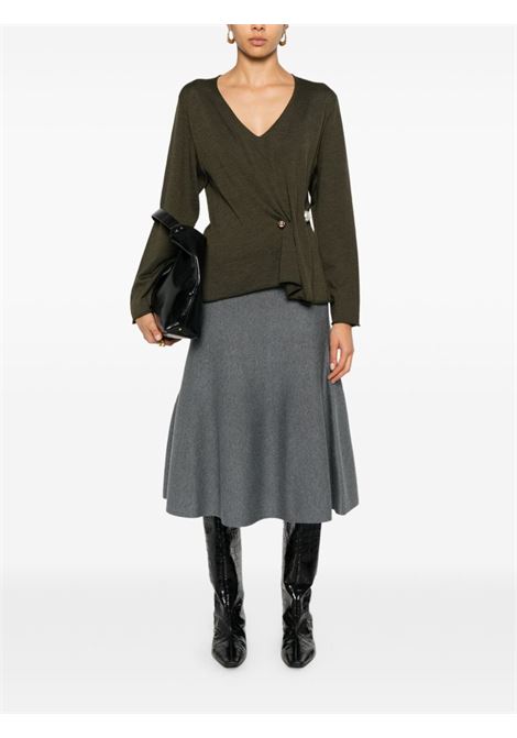 Dark green pearl detailed wool sweater Philosophy di Lorenzo Serafini - women PHILOSOPHY DI LORENZO SERAFINI | 092071000440