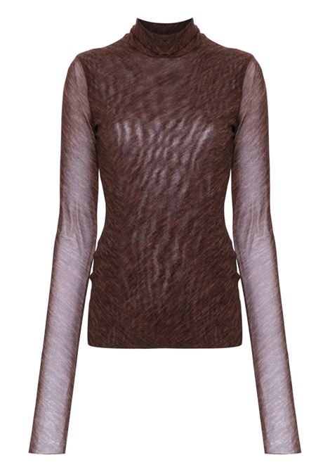 Brown high-neck m?lange top Philosophy di Lorenzo Serafini - women