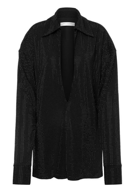 Black rhinestoned V-neck blouse Philosophy di Lorenzo Serafini - women PHILOSOPHY DI LORENZO SERAFINI | Sweaters | 120457250555