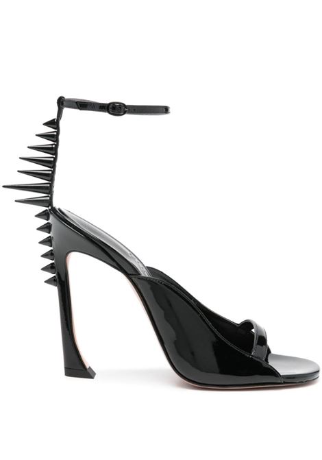 Black 120mm patent spike-studs sandals Piferi - women 