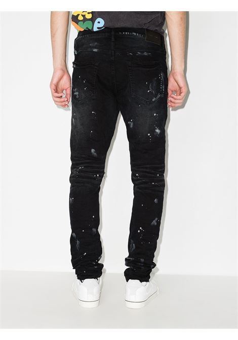 Black paint splatter-effect skinny jeans Purple Brand - men PURPLE | P001BRKS122BRKS122