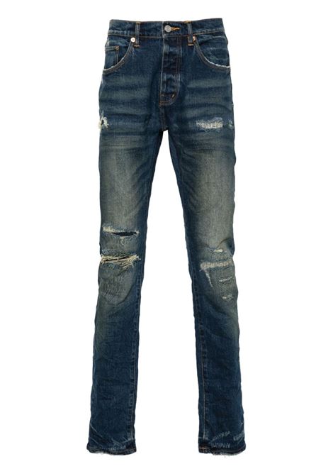 White distressed skinny jeans Purple - men PURPLE | P001LDDI324DRKINDG