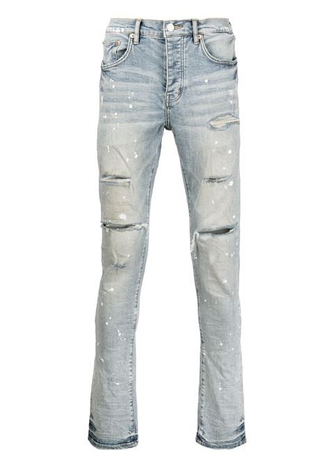 Jeans slim con stampa in blu di Purple - uomo PURPLE | P001LIPLGHTINDG