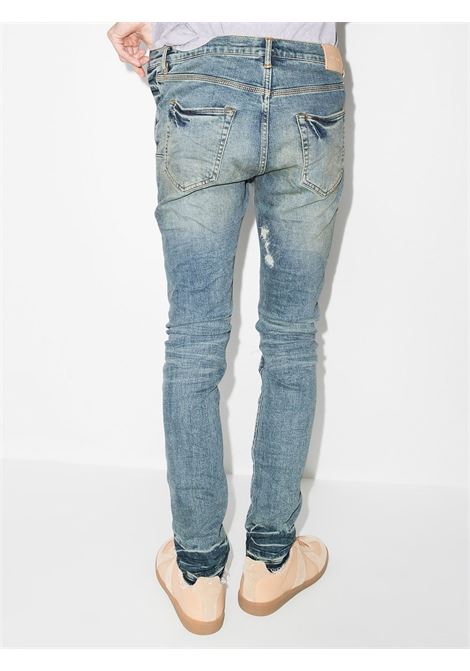 Jeans skinny con effetto vissuto P001 Vintage in blu di Purple Brand - uomo PURPLE | P001LIVI122LGHTINDG