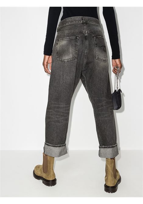 Black stonewashed straight-leg jeans - women R13 | R13W2048549A