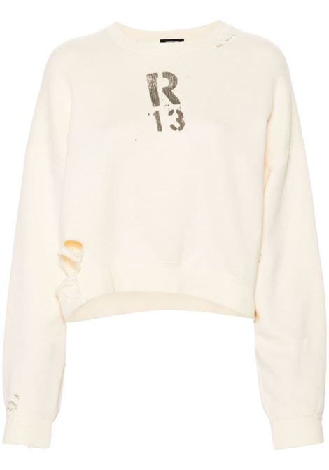 Beige cropped sweatshirt R13 - women  R13 | R13WK094001AL