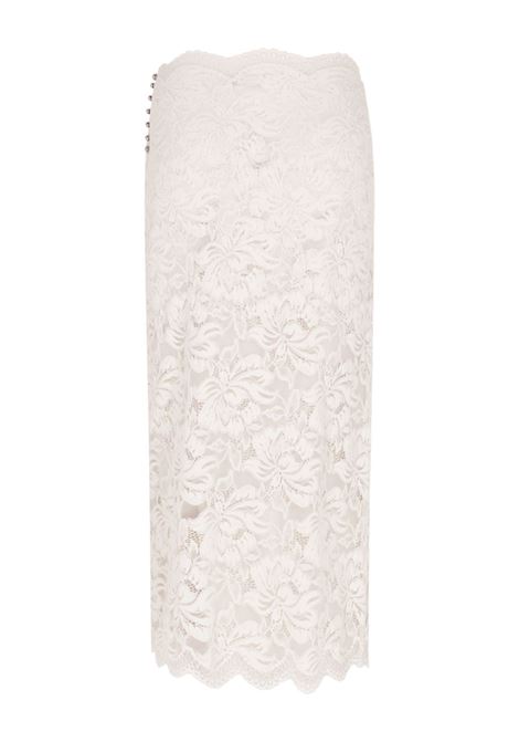 Ivory lace midi skirt Rabanne - women  RABANNE | 24AJJU598PA0170P105